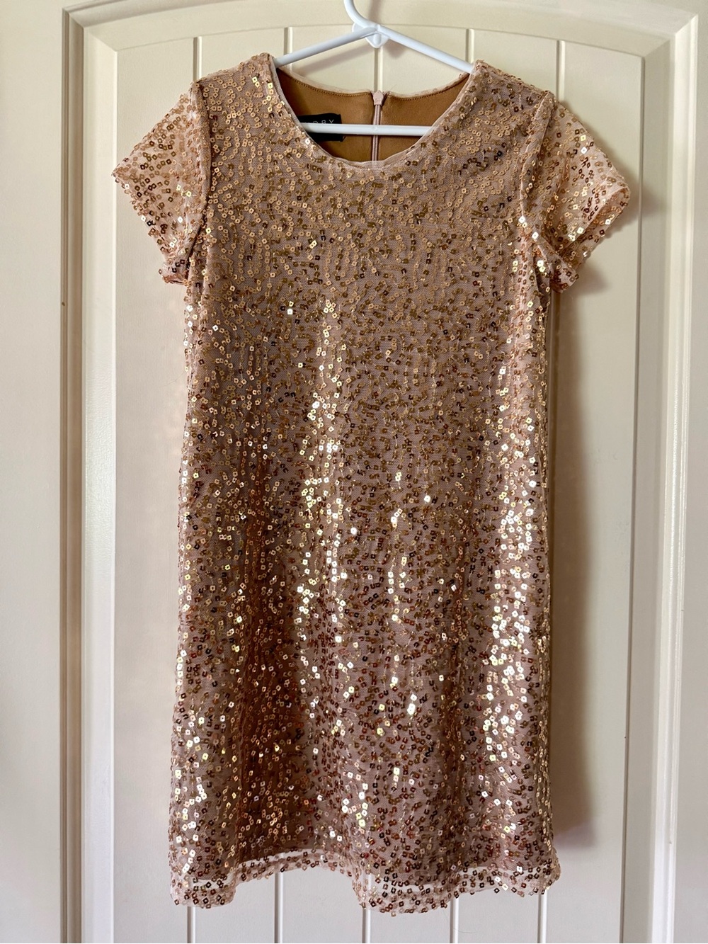 Laundry By Shelli Segal Girls' Rose Gold Sequin Shift Dress